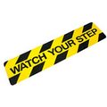 Heskins Llc Heskins "Watch Your Step" Anti Slip Stair Tread, Black/Yellow, 6" x 24" 3413015000610WUA